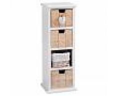 IDIMEX Chiffonnier PIEMONT, 3 tiroirs et 1 panier, blanc
