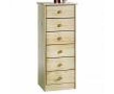 IDIMEX Chiffonnier en pin RONDO, 6 tiroirs, vernis naturel