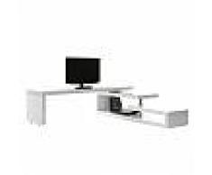 miliboo com Meuble TV design laqué brillant blanc pivotant MAX V2