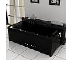 distribain Baignoire balnéo rectangulaire London Black whirlpool 32 jets