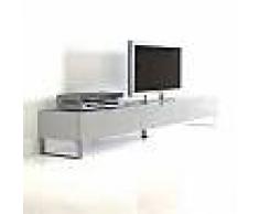 Meuble TV de design moderne avec 3 tiroirs Giove, blanc poli