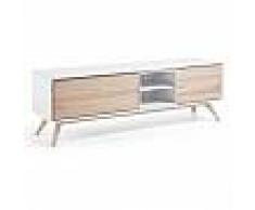 Meuble TV en bois de frêne Severus, de design moderne