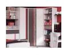 Mobistoxx Armoire d'angle PHILOPY 2 portes blanc graphite/philosophie rouge