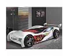 mobistoxx Lit enfant voiture SPEED TURBO 90x200 cm blanc