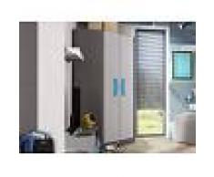 Mobistoxx Armoire d’angle BOOMER 2 portes gris/bleu