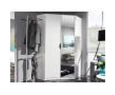 Mobistoxx Armoire d’angle FREEDOM 2 portes blanc avec miroir