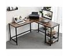 mobistoxx Bureau d?angle VIERI vintage brun/noir avec 2 niches ouvertes