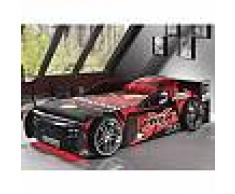 mobistoxx Lit enfant voiture SLEEPING CAR 90x200 cm rouge avec led
