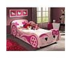 mobistoxx Lit enfant voiture LOVE CAR 90x200 cm rose