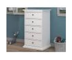 Mobistoxx Commode PARISA 5 tiroirs blanc