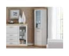 Mobistoxx Armoire d'angle KORFA 2 portes blanc/brun doré