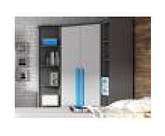Mobistoxx Armoire d'angle PLAYMOB 2 portes gris/bleu