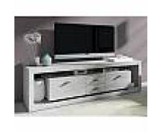 mobistoxx Meuble tv-hifi haut FANCY 2 portes 2 tiroirs béton sans led