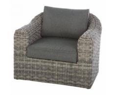 Fauteuil de salon de jardin Mooréa Terre d'ombre Aluminium traité époxy, Résine tressée, Polyester