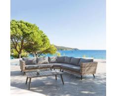 Salon de jardin Axiome Perléa 5 places - Aluminium traité époxy, Résine tressée