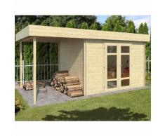 Abri de jardin en bois + avancée HÉLIOS 8,3 m² - 28 mm