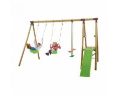PORTIQUE EN BOIS TRIGANO 2,30 M. + TOBOGGAN 5 ENFANTS