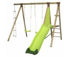 Portique en bois VOLVI Trigano 2,30 m. + toboggan 4 enfants