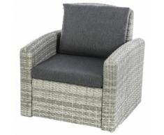 Fauteuil de salon de jardin Polynésia Havane Aluminium traité époxy, Résine tressée, Polyester