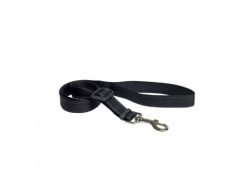 Laisse sangle noire nylon pour chien avec coutures réfléchissantes Chapuis Sellerie Largeur 15 mm Longueur 1,20 m