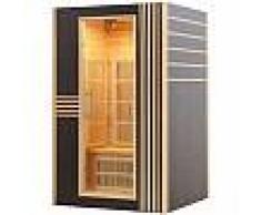 Sauna infrarouge LINEA BLACK 1 place panneaux carbone 1780W - Snö