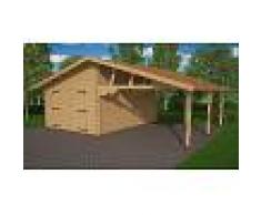 House and Garden GARAGE FERME & CARPORT EN BOIS 40M2 - CHEVREFEUILLE