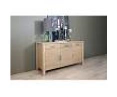 Enfilade contemporaine 3 tiroirs 3 portes en bois chêne