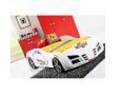 Lit design Voiture de course blanc pour enfant