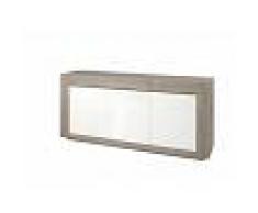 NOX Enfilade design avec 3 portes coloris chêne et blanc