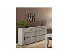 Royale Ambree Enfilade contemporaine coloris chêne clair à 2 portes coulissantes et 2 tiroirs