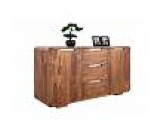 Enfilade 145 cm à 2 portes et 3 tiroirs en bois massif ciré