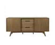 Enfilade 145 cm à 2 portes et 3 tiroirs en bois massif ciré