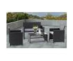 ENSEMBLE DE JARDIN BAS DESIGN 4 PERSONNES - LOUNGE