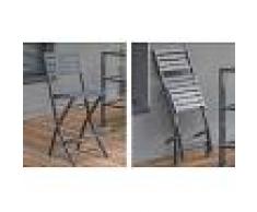 Chaise haute de jardin pliante en aluminium - Marius