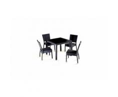 Salon de jardin en résine table carré 4 personnes