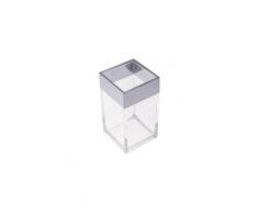 Set accessoires salle de bain gobelet salle de bain rectangle en plastique chromé et translucide en display
