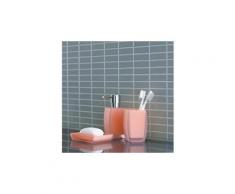 Set accessoires salle de bain gobelet salle de bain freddo - 10,5 x 7 x 7cm - rose saumon