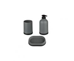Set de 3 accessoires de salle de bain "strip" gris