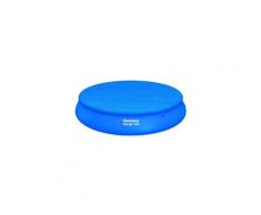 Bâche piscine ronde bestway fast set pool cover diam 457 cm 4 saisons pvc ultra résistant bleu