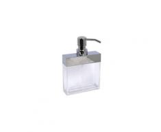 Set accessoires salle de bain flacon pompe en plastique chromé et translucide en display