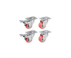 Roues à roulettes pivotantes à chaise pivotante de 1,5 pouce 4 paquets