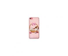 Coque iphone 5c chien dog panier noeud papillon macarons - maryline cazenave