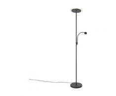 QAZQA chala - LED Lampadaire avec lampe de lecture Moderne - 1 lumière - H 1800 mm - Noir - Moderne