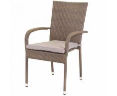 Lot de 2 Chaises empilables Rotin PE TAUPE 55 X 66 X 94 cm