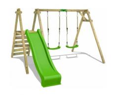 Portique balançoire Aire de jeux JollyJack avec vert pomme Portique bois pour enfants - Fatmoose