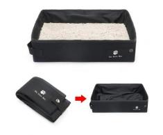 Bac Portable litiere Chat Pliable boîte à litière imperméable, Toilette portative de Chat