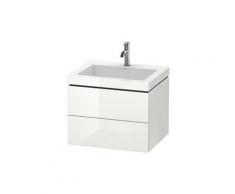 lavabo pour meuble en L-Cube, c-coller avec socle, suspendu au mur, 60x48 cm, 2 tiroirs, sans