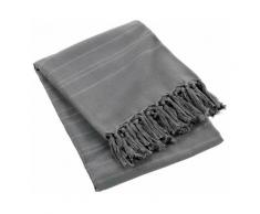 Paris Prix - Jeté De Canapé à Franges lilia 220x240cm Anthracite