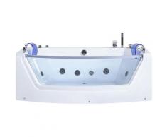 Baignoire balnéo moderne avec surface vitrée et LED