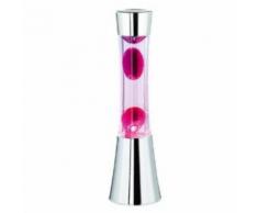 Lampe De Table A' Lave Lumie'Re Chaude 2700K Me'Tal Couleur Chrome Avec Interrupteur Sur Le Cble